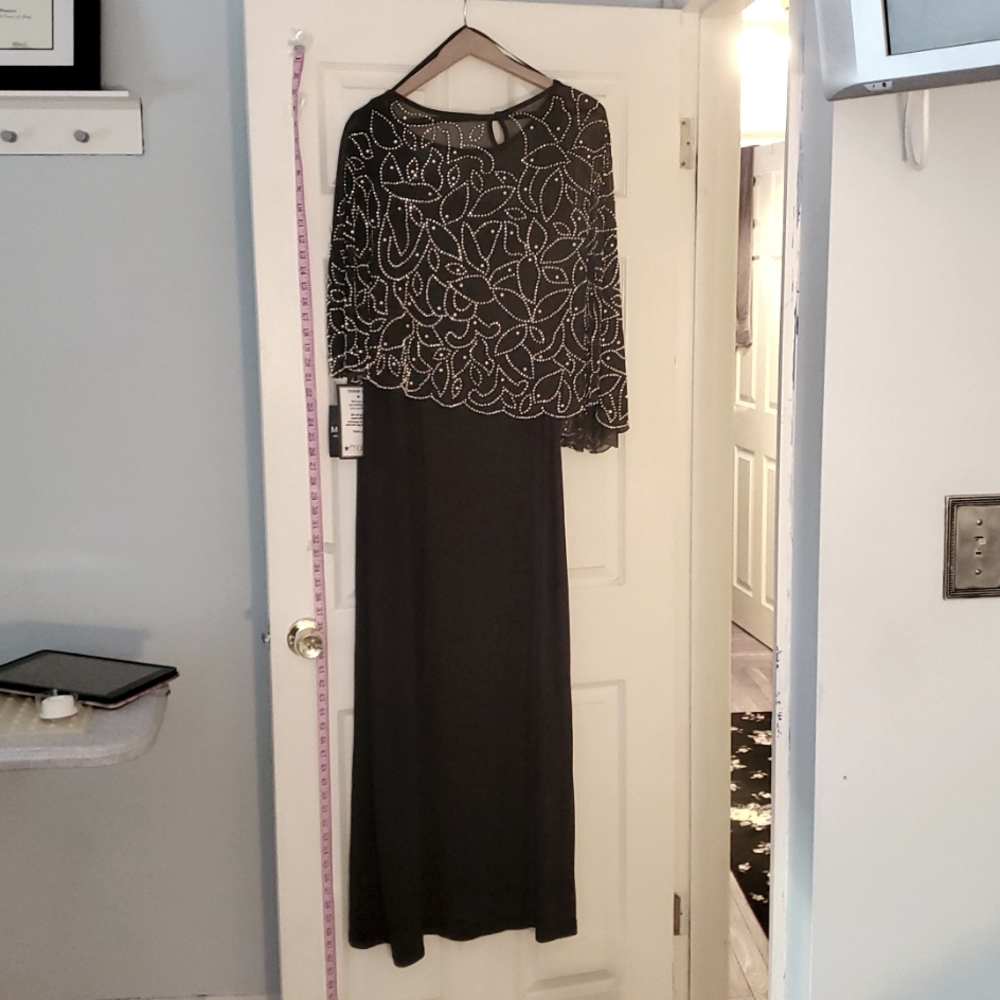 MSK GOWN WITH SEQUIN CAPE